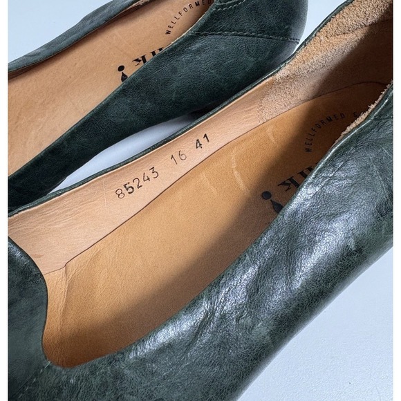 Think! Womens Italian Leather Pumps Green Size 41 Classic Flower Design Nature - Picture 8 of 12